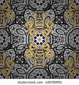 Seamless vector background with white doodles. Graphic modern pattern. Seamless pattern floral pattern. Wallpaper baroque, damask.