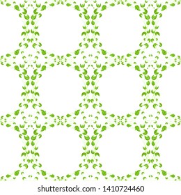 seamless vector background of wicker leaves and branches isolated on a white background. Preparations for wrapping, printing. Pattern for curtains and cards