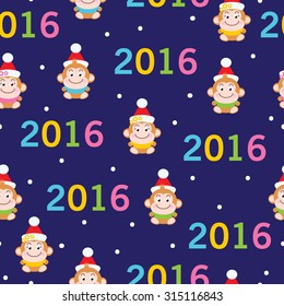 Seamless vector background Year of the Monkey 2016