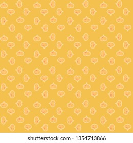 Seamless vector background with yellow, white and beige hearts. Love, wedding, Valentines day design.