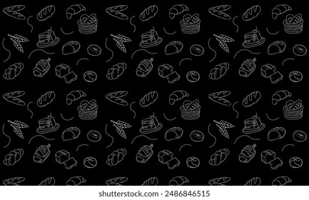 Seamless vector bakery ,pastry pattern