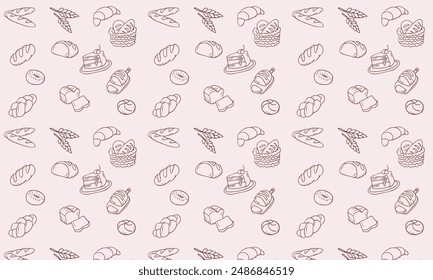 Seamless vector bakery ,pastry pattern