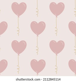 Seamless vector balloon pattern. Multicolor hand drawn balloons background. For fabric, textile, banner, design, wrapping.	