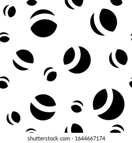 Vector transparente con bolas, círculos. Patrón blanco y negro con figuras. Imprimir para tela, papel.