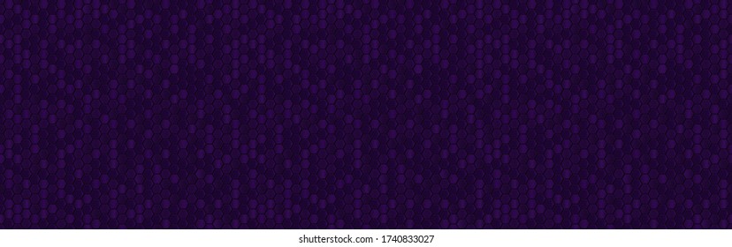 Banner vectorial sin foco de mosaico de abeja morada oscuro. Fondo de azulejos hexágonos índigo púrpura. Impresión para embalajes, fondos, tela, rayado, etc. Otros patrones de mosaico en mosaico 