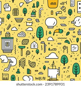 Seamless vector banner with ecology elements. 