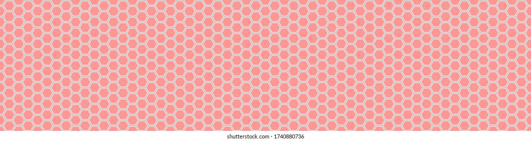 Pancarta vectorial sin inconfundibles de mosaico de panal rosa de abeja. Fondo de azulejos hexágonos rosados. Impresión para envolturas, fondos, tela, decoración, scrapbooking. Otros patrones de mosaico en colecciones de mosaicos. 