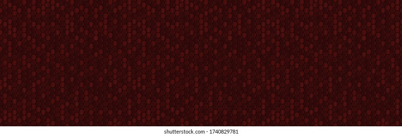 Banner vectorial sin foco de mosaico de panal de miel rojo. Fondo de azulejos hexágonos rojos. Impresión para embalajes, fondos, tela, embalaje, scrapbooking. Otros patrones de mosaico en colecciones de mosaicos. 