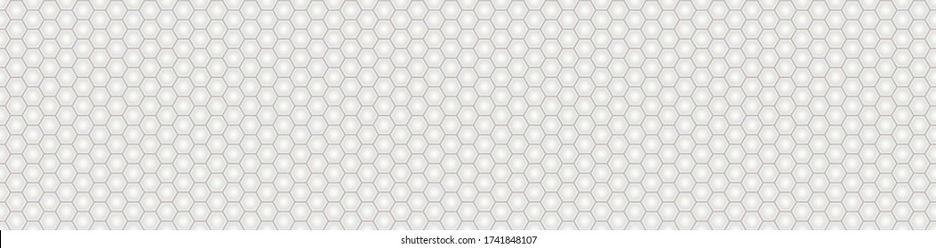 Seamless vector banner of white honeycomb mosaic. White hexagon tiles background. Print for wrapping, backgrounds, fabric, decor, scrapbooking. Other mosaic patterns in mosaic collections.