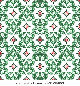 Seamless Vector Baroque Damask Pattern with Tribal and Bohemian Influence