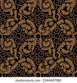 Seamless Vector Batik Ukel Pattern For Printed Textile, editable vector - Motif Batik Isen (isian) Ukel, motif sanggit untuk tekstil 