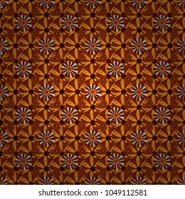Seamless vector beautiful bright flowers for, postcard, flyer or wedding invitation, wallpaper, wrapping paper, background. Sketch in red, yellow and brown colors.