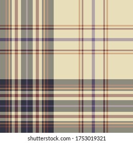 Patrón de manchas negras y beige vectorial sin foco. Antecedentes de Tartán. Patrón clásico. Para tela, diseño, textil, envoltura, cubierta, etc.
