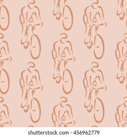 Seamless vector bicycle pattern. Hand drawn elements.
