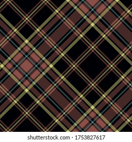 Seamless vector black and brown tartan pattern. Plaid background. Classic fashion ornate pattern. For fabric, textile, wrapping, cover