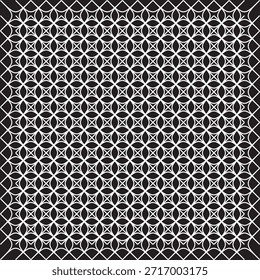 Seamless vector black color square mandala pattern.