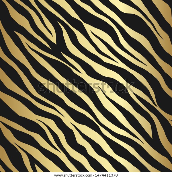 Seamless Vector Black Gold Tiger Stripes Stock Vector (Royalty Free ...