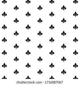 Seamless vector black pattern with Fleur-de-lis on a white background