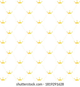 Seamless vector black pattern with king crowns