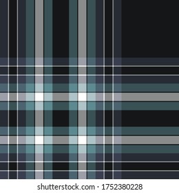 Seamless vector black stylish tartan pattern. Plaid background. Classic fashion ornate pattern for fabric, textile, wrapping, design.