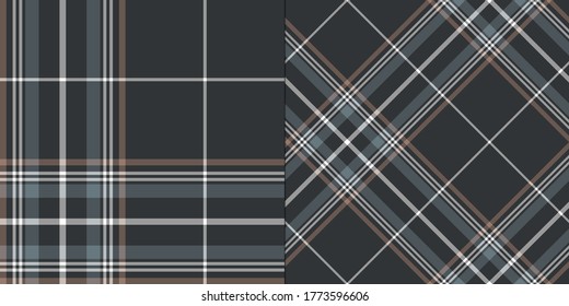 Seamless vector black tartan pattern. Plaid background. Design for fabric, cover, textile, wrapping.