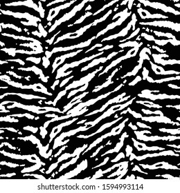 Seamless Vector. Black and white animal skin background.