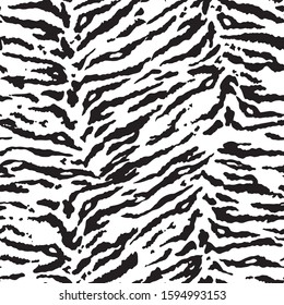 Seamless Vector. Black and white animal skin background.