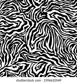 Seamless Vector. Black and white animal skin background. Repeatable ready template for textile, web design and backgrounds.