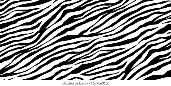 Seamless Vector. Black and White animal skin background. Repeatable ready template.