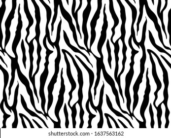 Seamless Vector. Black and White animal skin background. Repeatable ready template.