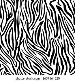 Seamless Vector. Black and White animal skin background. Repeatable ready template.