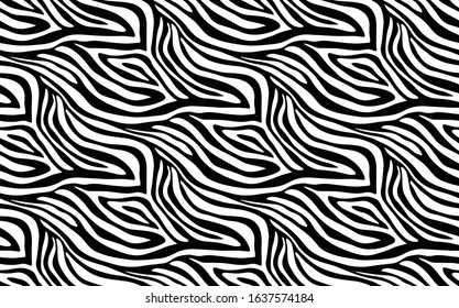 Seamless Vector. Black and White animal skin background. Repeatable ready template.