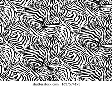 Seamless Vector. Black and White animal skin background. Repeatable ready template.