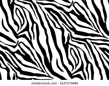 Seamless Vector. Black and White animal skin background. Repeatable ready template.