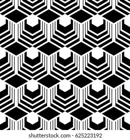 Seamless vector black and white geometric pattern.
