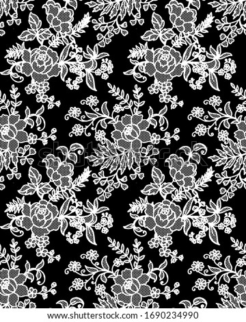 Seamless Vector Black and White Lace Pattern
