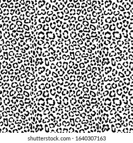 Seamless Vector. Black and White leopard animal skin background. Repeatable ready template.
