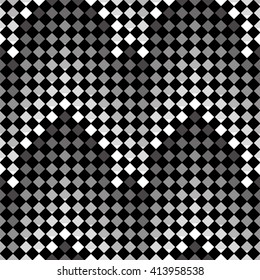 Seamless vector black and white monochrome pattern of small squares. Abstract geometric monochrome seamless pattern. Decorative Background.