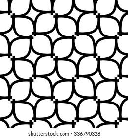 Seamless vector black and white ornament. Modern stylish geometric pattern with repeating elements