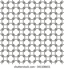 Seamless vector black and white ornament. Modern stylish geometric pattern with repeating elements
