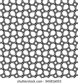 Seamless vector black and white ornament. Modern stylish geometric pattern with repeating elements