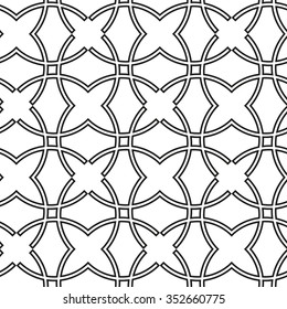Seamless vector black and white ornament. Modern stylish geometric pattern with repeating elements