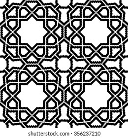 Seamless vector black and white ornament. Modern stylish geometric pattern with repeating elements