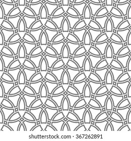 Seamless vector black and white ornament. Modern geometric pattern with repeating elements