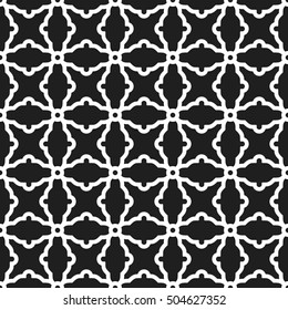 Seamless vector black and white ornament in arabian style. Pattern for wallpapers and backgrounds
