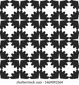 Seamless vector black and white pattern. Repeat background for fabric, textile, design, cover, wrapping. 10 eps pattern.