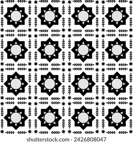 Seamless vector black and white pattern