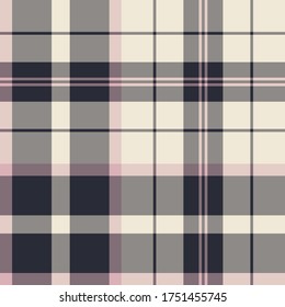 Seamless vector black and white tartan pattern. Plaid background. Classic fashion ornate pattern. 