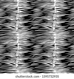 Seamless Vector. Black and white zebra skin background. Repeatable ready template for textile, web design and backgrounds.