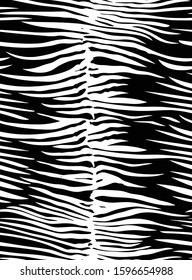 Seamless Vector. Black and white zebra skin background. Repeatable ready template for textile, web design and backgrounds.